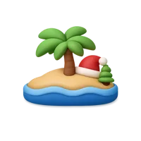 Front-facing Christmas Island 3D icon for travel apps, tourism pages, maps, and destination UI design