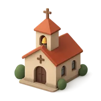 3D isometric icon of Church