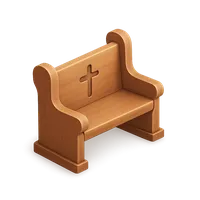 3D isometric icon of Church Pew