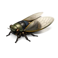 Isometric 3D cicada icon for nature, insect, and wildlife themed designs