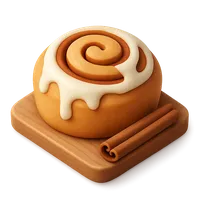 3D isometric icon of Cinnamon Roll