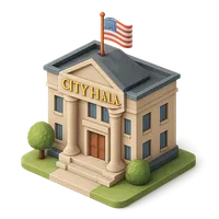 3D isometric icon of City Hall