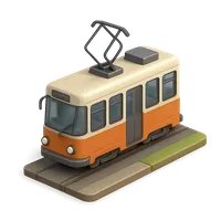 3D isometric icon of City Tram