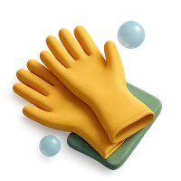 3D isometric icon of Cleaning Gloves