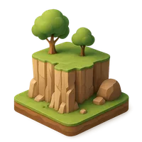 3D isometric icon of Cliff