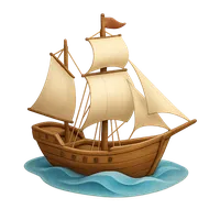 3D isometric icon of Clipper Ship