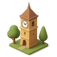 3D isometric icon of Clock Tower
