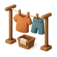 3D isometric icon of Clothesline