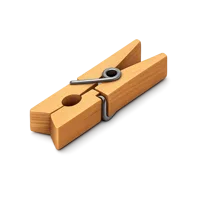 Clothespin isometric 3D icon for laundry, household, and cleaning themed designs