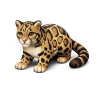 Clouded Leopard isometric 3D icon for wildlife, zoo, and nature themed designs