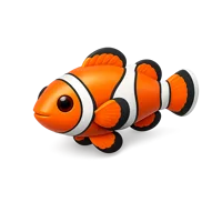 Clownfish isometric 3D icon for marine life, aquarium, and ocean themed designs