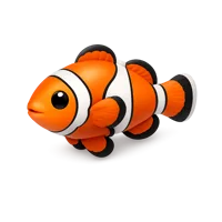 Isometric 3D clownfish icon for marine life, aquarium, and ocean themed designs