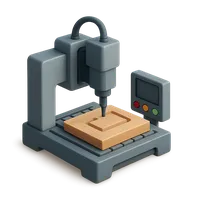 3D isometric icon of CNC machine