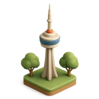 3D isometric icon of CN Tower