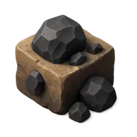 3D isometric icon of Coal Ore