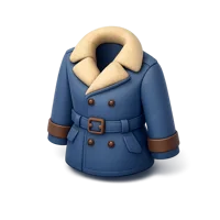 Coat isometric 3D icon for clothing, fashion, and winter outerwear designs