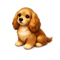 Cocker Spaniel isometric 3D icon for pet, dog breed, and veterinary themed designs