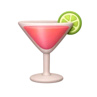 Front-facing cocktail glass 3D icon for bar, beverage, and nightlife UI design