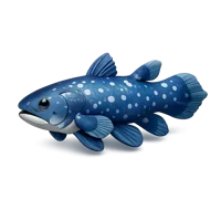 Coelacanth isometric 3D icon for marine life, ocean, and prehistoric fish themed designs
