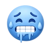 Cold Face 3D icon in a premium front-facing style for weather, mood, health, and messaging UI designs