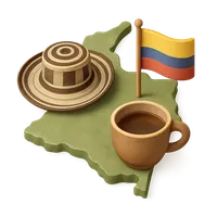 3D isometric icon of Colombia