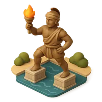 3D isometric icon of Colossus of Rhodes