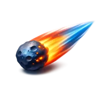 Comet isometric 3D icon free to download for astronomy, space, and science themed designs