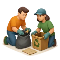 3D isometric icon of Community Cleanup