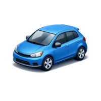 Compact car isometric 3D icon for transportation, mobility, and automotive design projects