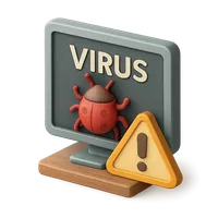 3D isometric icon of Computer Virus