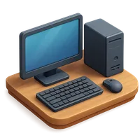 3D isometric icon of Computer Workstation