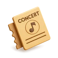 3D isometric icon of Concert Ticket