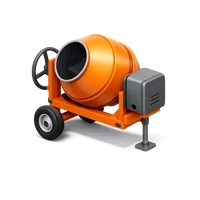 Concrete mixer isometric 3D icon for construction, engineering, and building project visuals