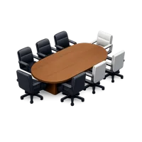 Conference table isometric 3D icon for office meeting room, boardroom, and workplace design