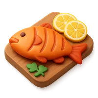 3D isometric icon of Cooked Fish