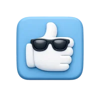 Cool Button front-facing 3D UI icon for apps, websites, and dashboard interfaces