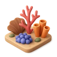 3D isometric icon of Coral Reef
