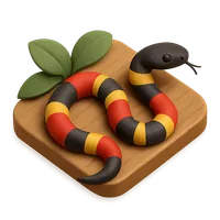 3D isometric icon of Coral Snake