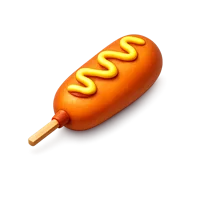 Corn Dog isometric 3D icon for free download, ideal for food apps, menus, and snack-related designs.