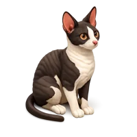Cornish Rex isometric 3D cat icon, free download for pet, veterinary, and animal breed design projects
