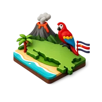 Costa Rica isometric 3D icon for travel, geography, and country-themed designs