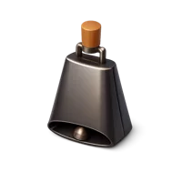 Cowbell isometric 3D icon for music, percussion, and rhythm-themed designs