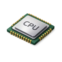 Isometric 3D CPU processor icon for technology, hardware, and computing projects