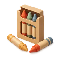 3D isometric icon of Crayons