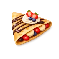 Crepe isometric 3D icon for breakfast, dessert, cafe, and restaurant design