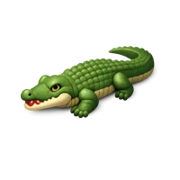 Crocodile isometric 3D icon for wildlife, zoo, and nature-themed designs