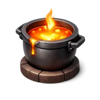 Isometric 3D crucible icon for chemistry, laboratory, and materials science visuals