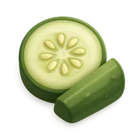 3D isometric icon of Cucumber Slice