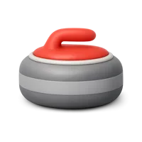 Front-facing curling stone 3D icon for winter sports, recreation apps, and game UI design
