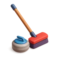 3D isometric icon of Curling Broom